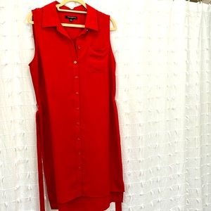 Sleeveless red dress